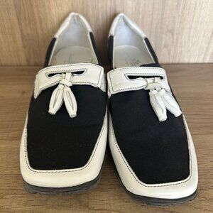 Walter Genuin Golf Shoes Women’s 8.5 Black White Leather Wingtip Tassel Comfort